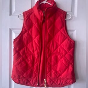 J. Crew Vibrant Red Puffer Vest